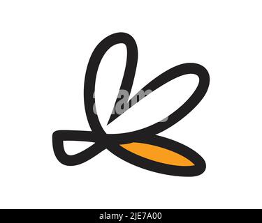Flying Firefly with Simple Visualization Stock Vector