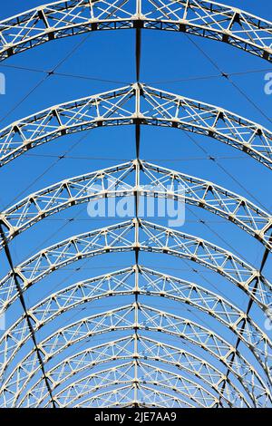 Supporting section of the airship hanger Stock Photo