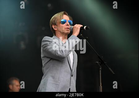 June 25, 2022, Leeds, South Yorkshire, U.K: Johnny Hates Jazz , Performing at Lets Rock Leeds 80s Festival , Uk ,  25.06.2022 (Credit Image: © Robin Burns/ZUMA Press Wire) Stock Photo