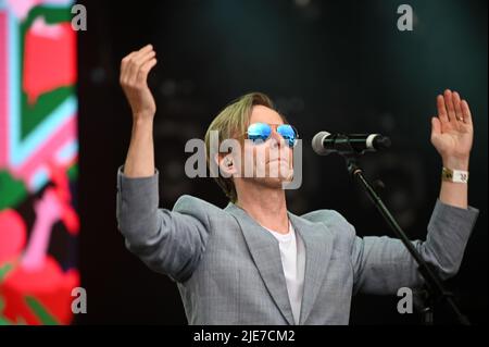 June 25, 2022, Leeds, South Yorkshire, U.K: Johnny Hates Jazz , Performing at Lets Rock Leeds 80s Festival , Uk ,  25.06.2022 (Credit Image: © Robin Burns/ZUMA Press Wire) Stock Photo