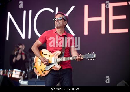 June 25, 2022, Leeds, South Yorkshire, U.K: Nick Heywood , Performing at Lets Rock Leeds 80s Festival , Uk ,  25.06.2022 (Credit Image: © Robin Burns/ZUMA Press Wire) Stock Photo