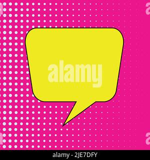 chat bubble in comic style on pink background. vector illustration Stock Vector