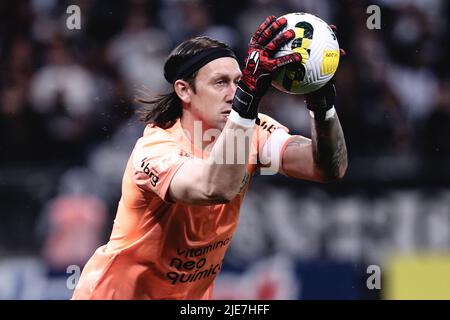 Sao Paulo, Brazil. 25th June, 2022. SP - Sao Paulo - 06/25/2022 - BRAZILIAN A 2022, CORINTHIANS X SANTOS - Cassio goalkeeper of Corinthians during a match against Santos at the Arena Corinthians stadium for the Brazilian championship A 2022. Photo: Ettore Chiereguini/AGIF/Sipa USA Credit: Sipa USA/Alamy Live News Stock Photo