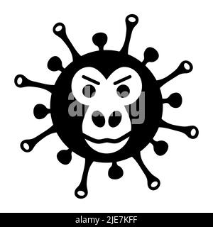 Monkeypox virus outbreak icon. Health monkey pox emergency. Viral dangerous smallpox infection. Medical awareness. Stock Vector