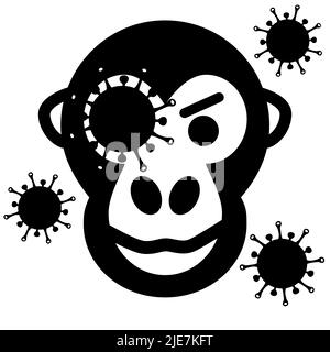 Monkeypox virus outbreak icon. Health monkey pox emergency. Viral dangerous smallpox infection. Medical awareness. Stock Vector