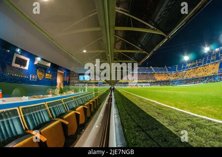 Boca Juniors facility, La Bombonera Stadium before a Copa Libertadores match. Stock Photo