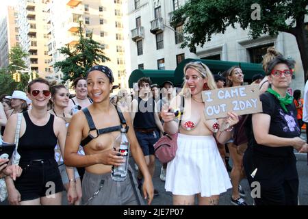 June 25, 2022, New York, New York, USA: June 25 2022  NEW YORK  .30th Dyke March  held the day before the big New York City Pride Parade (Credit Image: © Bruce Cotler/ZUMA Press Wire) Stock Photo