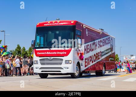 Oklahoma, JUN 25 2022 - Sunny view of the Oklahoma City Pride Pridefest parade Stock Photo