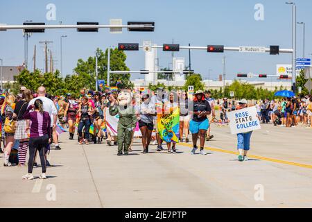 Oklahoma, JUN 25 2022 - Sunny view of the Oklahoma City Pride Pridefest parade Stock Photo