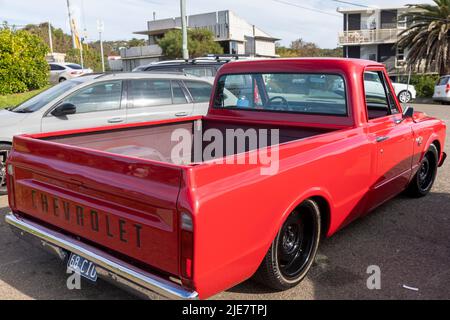 American made 1968 Chevrolet C10 utility vehicle parked at Avalon Beach in Sydney,NSW,Australia Stock Photo
