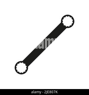 Ring spanner vector icon on white background Stock Vector