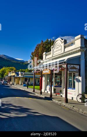 The historic Pritchard Pharmacy in the historic gold mining town of Arrowtown, South Island, New Zealand Stock Photo