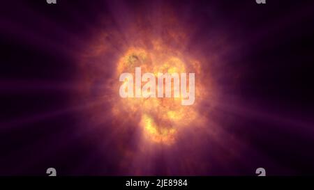 fire flame explosion in space, abstract illustration Stock Photo