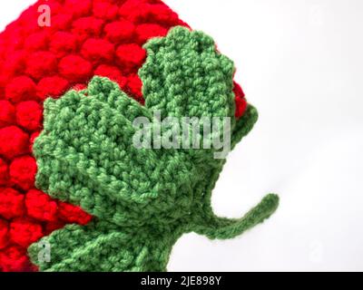 The vintage handmade Knitting patterns Strawberry. Stock Photo