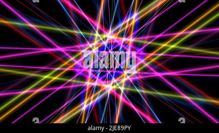 Glowing atom structure with light laser ring Stock Photo