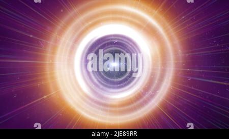 rings light ray Orb neon ray light illustration Stock Photo