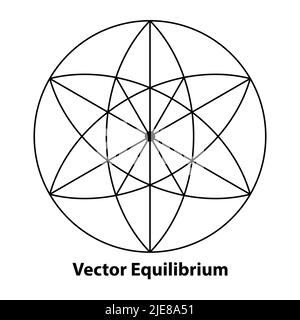 Vector Equilibrium circle geometric shape. vector outline. Stock Vector