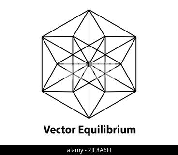 Vector illustration of empty Vector Equilibrium hexagon  isolated on white background Stock Vector