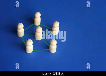 Connected group of people. Communication, exchange of information, networking and teamwork concept Stock Photo