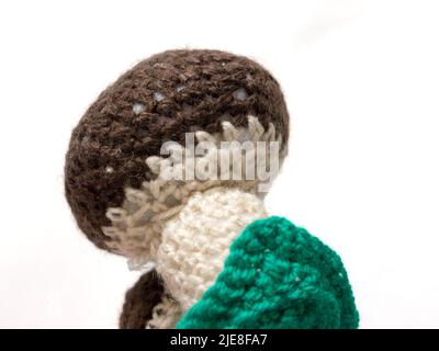 The vintage handmade Knitting patterns. Mushroom. Stock Photo
