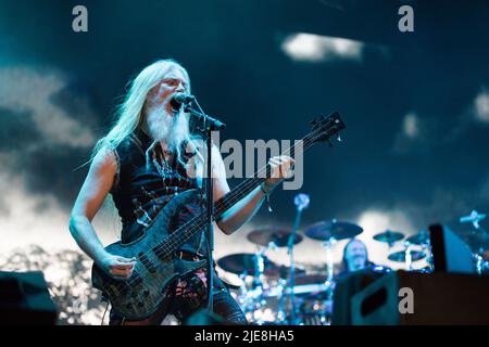 Catton Park, Derbyshire, UK, Sunday 12 August 2018. Nightwish headline the Ronnie James Dio stage at Bloodstock Festival. Credit: Tracy Daniel/Alamy Stock Photo