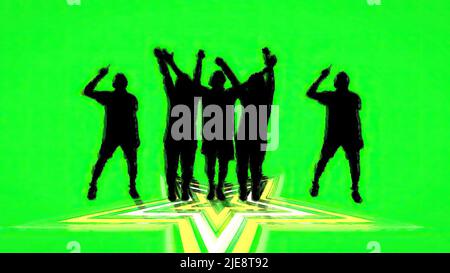 People dancing hand draw digital art Stock Photo