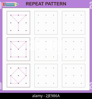 Educational games for kids. Repeat the pattern.  Stock Vector