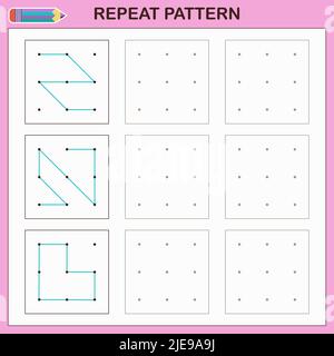 Educational games for kids. Repeat the pattern.  Stock Vector