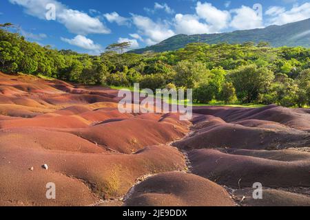 Seven Coloured Earths of Chamarel, Chamarel, Mauritius Stock Photo