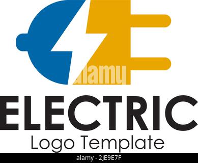 Electric plug in logo design inspiration vector template Stock Vector