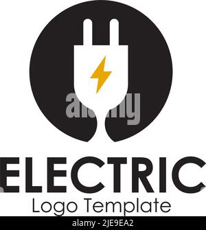 Electric plug in logo design inspiration vector template Stock Vector