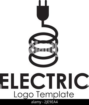 Electric plug in logo design inspiration vector template Stock Vector