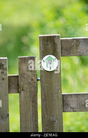 Derbyshire Wildlife Trust nature walk sign Stock Photo