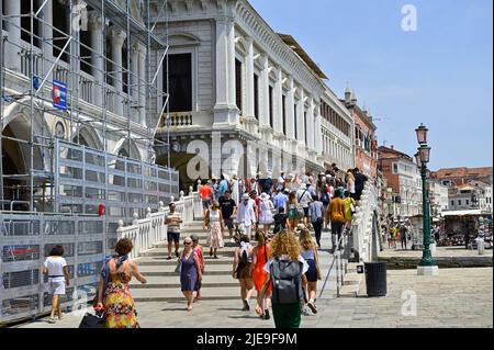 Venice, Italy. June 17, 2022. Waterfront promenade Riva degli Schiavoni in Venice Stock Photo