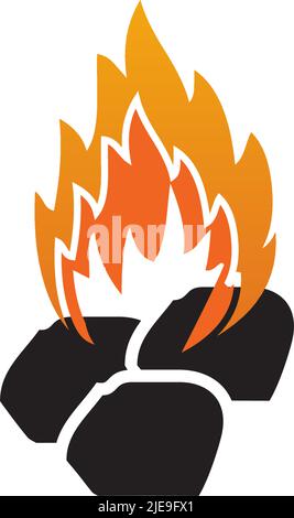 Fire flame icon logo design inspiration vector template Stock Vector