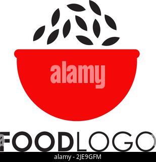 Food logo design with using bowl icon illustration template Stock Vector