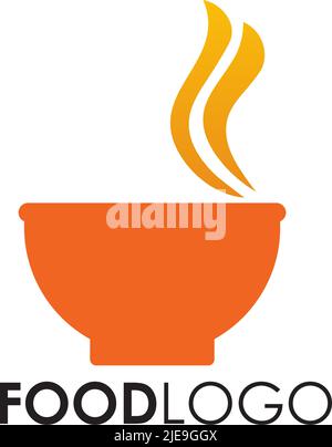 Food logo design with using bowl icon illustration template Stock Vector