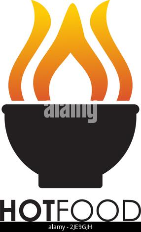 Food logo design with using bowl icon illustration template Stock Vector