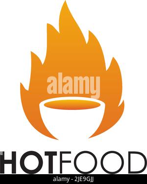 Food logo design with using bowl icon illustration template Stock Vector