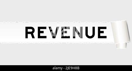 Ripped gray paper background that have word revenue under torn part Stock Vector