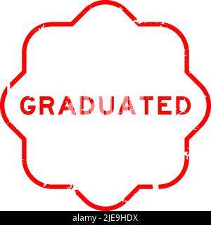 Grunge red graduated word rubber seal stamp on white background Stock ...