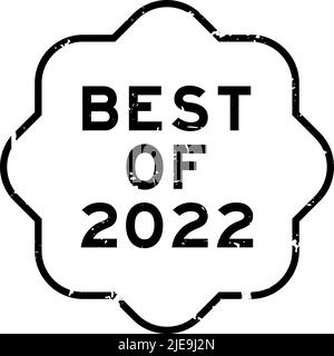 Grunge black best of 2022 word rubber seal stamp on white background Stock Vector