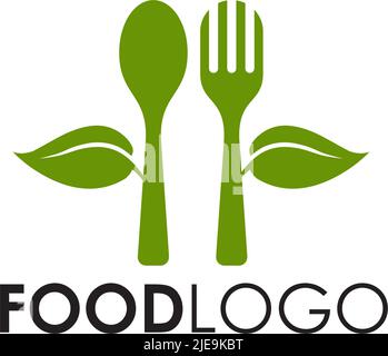 Food logo design with using bowl icon illustration template Stock Vector