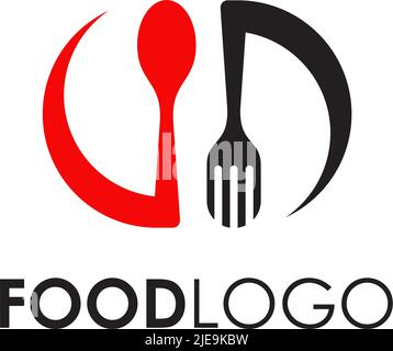 Food logo design with using bowl icon illustration template Stock Vector