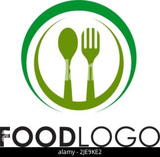 Food logo design with using bowl icon illustration template Stock Vector
