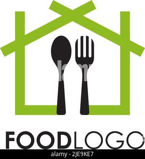 Food logo design with using bowl icon illustration template Stock Vector
