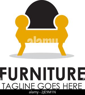 Furniture chair icon logo design inspiration vector template Stock Vector