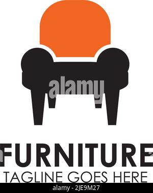 Furniture chair icon logo design inspiration vector template Stock Vector