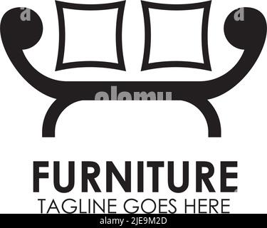 Furniture chair icon logo design inspiration vector template Stock Vector