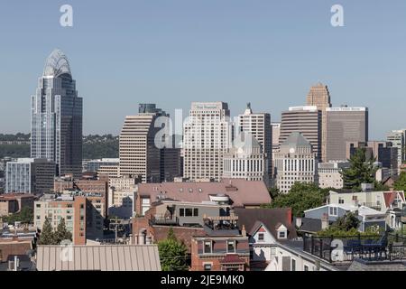 Cincinnati - Circa June 2022: Cincinnati skyline with the Great American Tower, First Financial Center, Procter & Gamble headquarters and Fifth Third Stock Photo